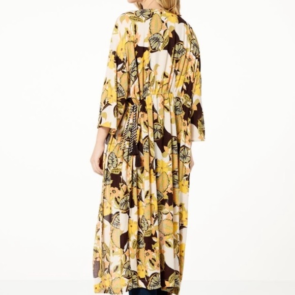 Jessica Simpson Chiffon Lailaa Duster Cloverfield Green Black Orange Size M - Picture 2 of 4